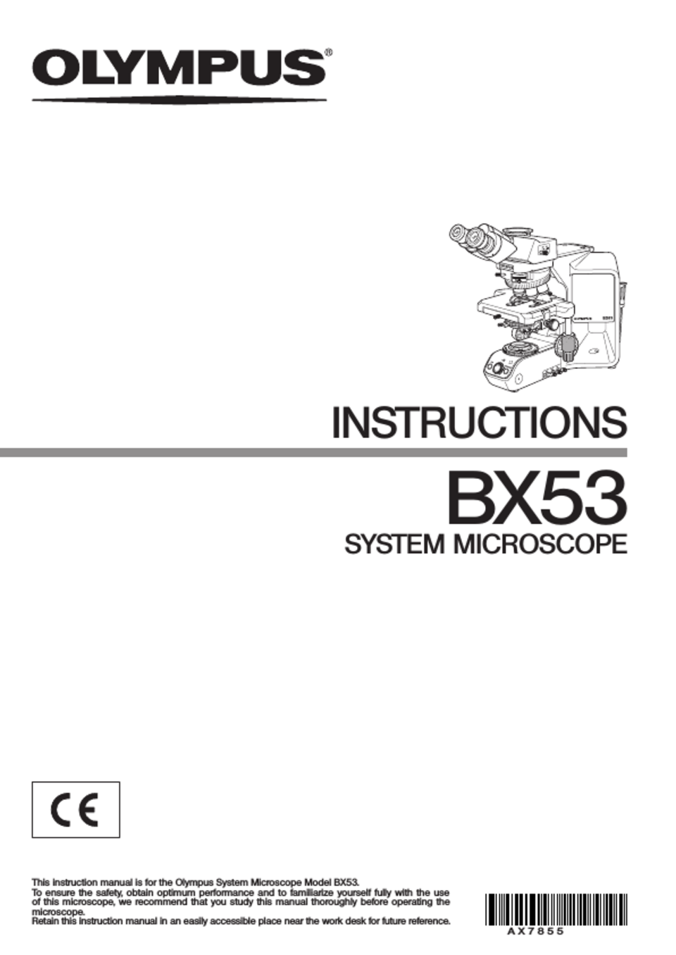 BX53 SYSTEM MICROSCOPE Instructions Sept 2013 PDF download